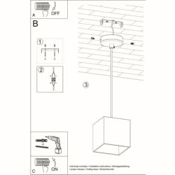 Lampa wisząca QUAD 1 szary SOLLUX SL.0061