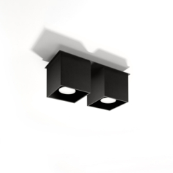 Plafon QUAD 2 czarny SOLLUX SL.0063