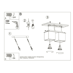 Plafon QUAD 2 czarny SOLLUX SL.0063