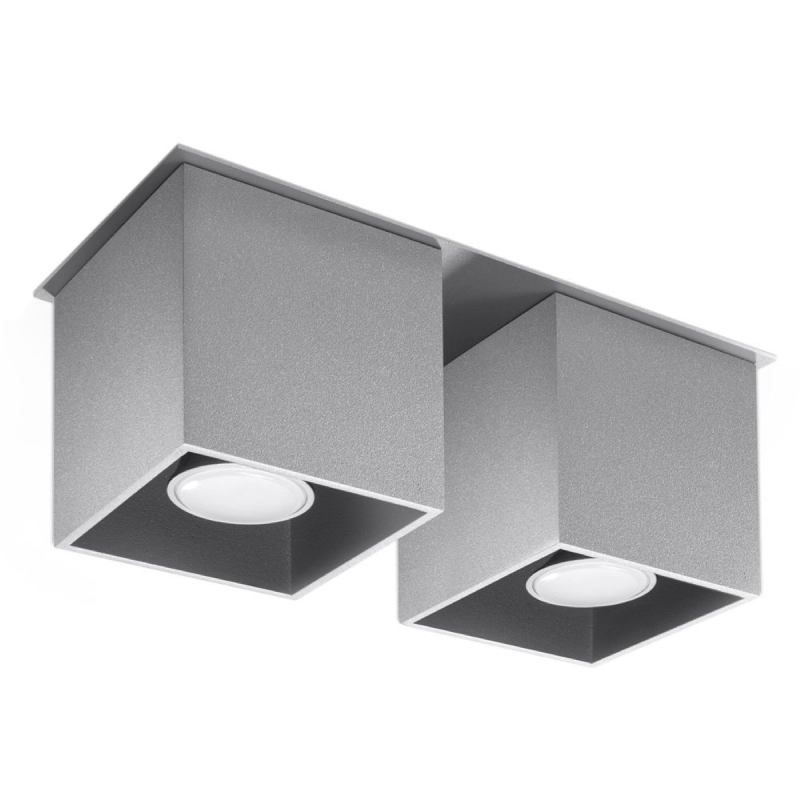 Plafon QUAD 2 szary SOLLUX SL.0064