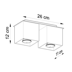 Plafon QUAD 2 szary SOLLUX SL.0064