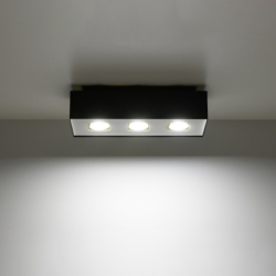 Plafon MONO 3 czarny SOLLUX SL.0072