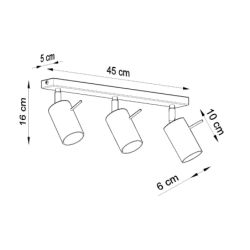 Plafon RING 3L czarny SOLLUX SL.0093