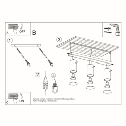 Plafon RING 3L czarny SOLLUX SL.0093