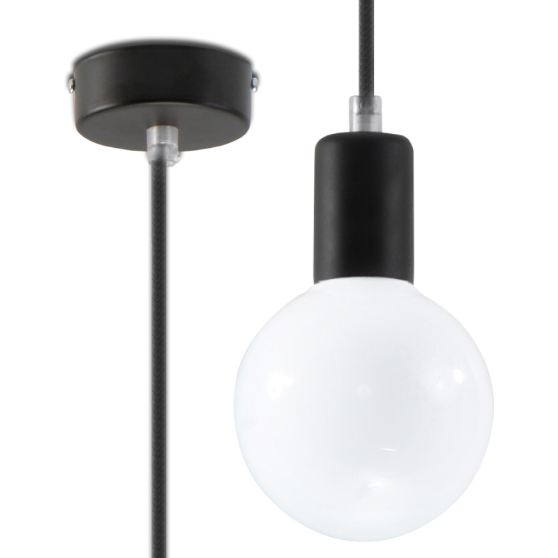 Lampa wisząca EDISON czarna SOLLUX SL.0152