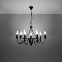Żyrandol MINERWA 7 czarny SOLLUX SL.0219
