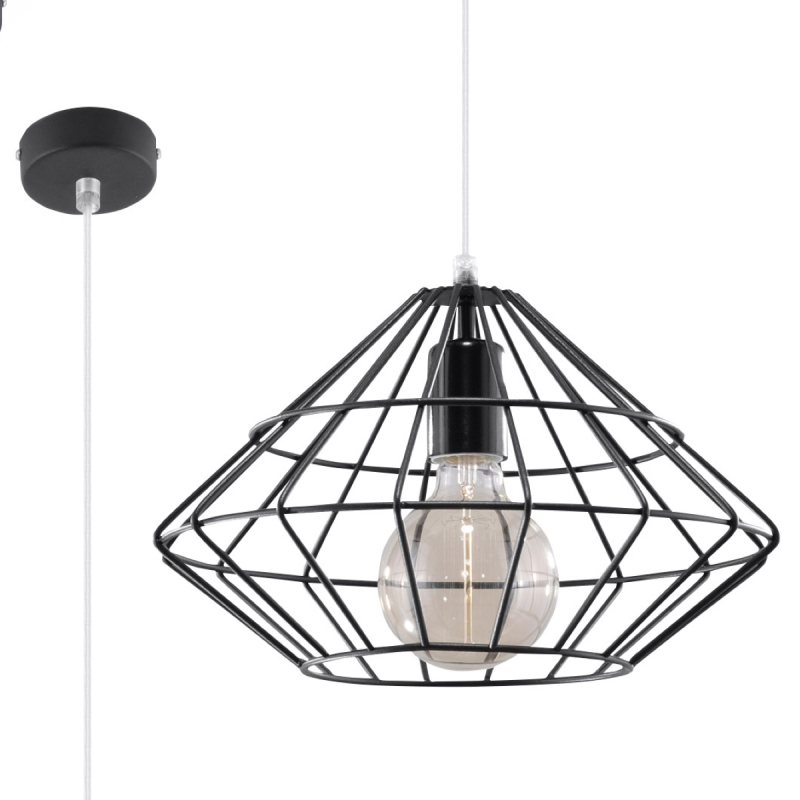 Lampa wisząca UMBERTO czarna SOLLUX SL.0294