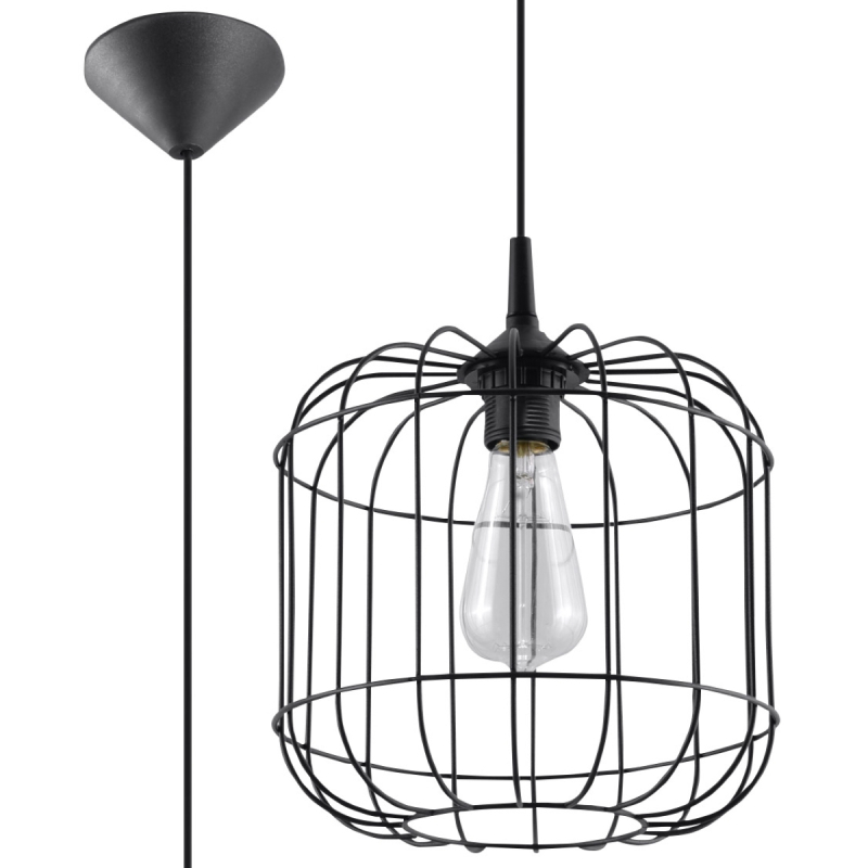 Lampa wisząca CELTA czarna SOLLUX SL.0296