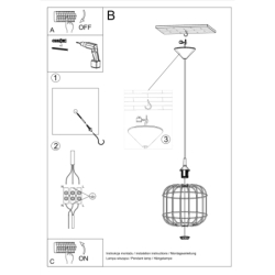 Lampa wisząca CELTA czarna SOLLUX SL.0296