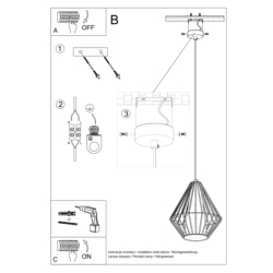 Lampa wisząca DEMI czarna SOLLUX SL.0298