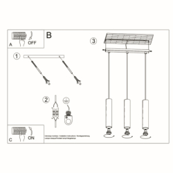 Lampa wisząca LAGOS 3L biały SOLLUX SL.0325