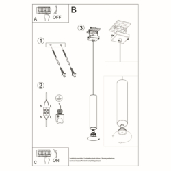 Lampa wisząca LAGOS 1 czarny SOLLUX SL.0327
