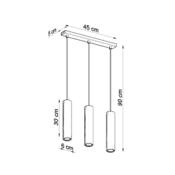 Lampa wisząca LAGOS 3L czarny SOLLUX SL.0329