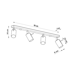 Plafon RING 4L czarny SOLLUX SL.0332