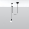 Lampa wisząca EDISON 1 LONG czarny SOLLUX SL.0369