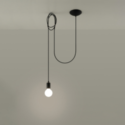 Lampa wisząca EDISON 1 LONG czarny SOLLUX SL.0369