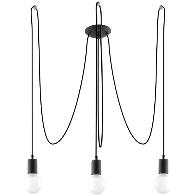 Żyrandol EDISON 3 czarny SOLLUX SL.0370