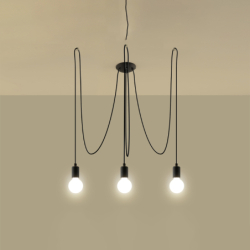 Żyrandol EDISON 3 czarny SOLLUX SL.0370