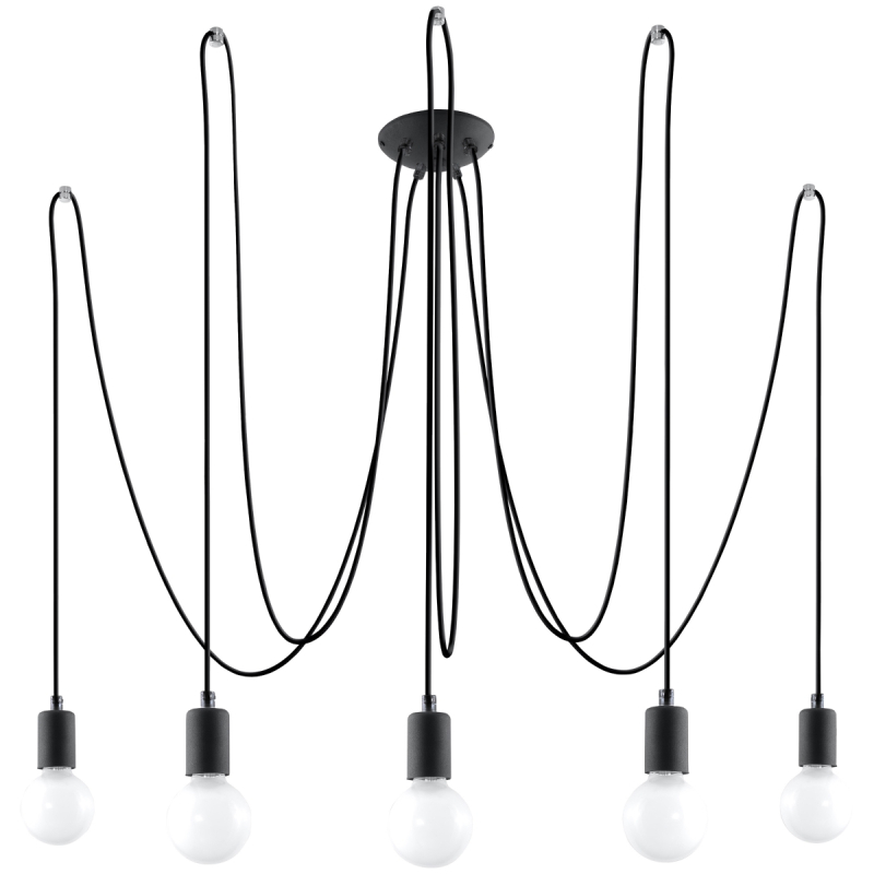 Żyrandol EDISON 5 czarny SOLLUX SL.0371