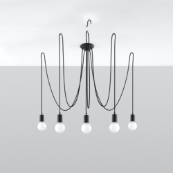 Żyrandol EDISON 5 czarny SOLLUX SL.0371