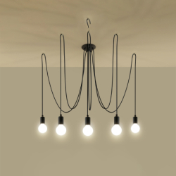Żyrandol EDISON 5 czarny SOLLUX SL.0371