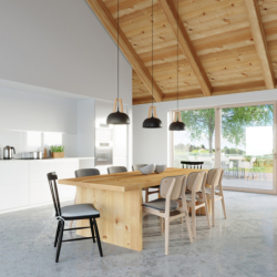 Lampa wisząca CASCO czarna/naturalne drewno SOLLUX SL.0390