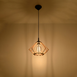Lampa wisząca POMPELMO naturalne drewno SOLLUX SL.0393