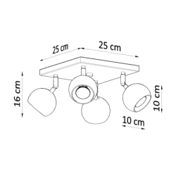 Plafon OCULARE 4 czarny SOLLUX SL.0446
