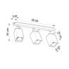 Plafon MERIDA 3 szary SOLLUX SL.0457