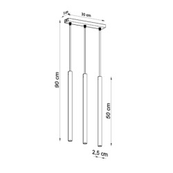 Lampa wisząca PASTELO 3 czarna SOLLUX SL.0470