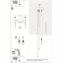 Lampa wisząca PASTELO 3P czarna SOLLUX SL.0471