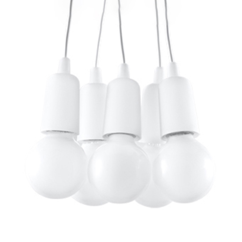 Lampa wisząca DIEGO 5 biała SOLLUX SL.0571