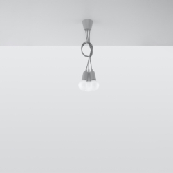 Lampa wisząca DIEGO 3 szara SOLLUX SL.0576