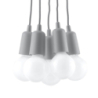 Lampa wisząca DIEGO 5 szara SOLLUX SL.0577