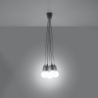 Lampa wisząca DIEGO 5 szara SOLLUX SL.0577