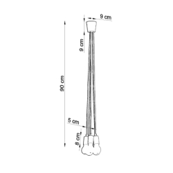 Lampa wisząca DIEGO 5 szara SOLLUX SL.0577