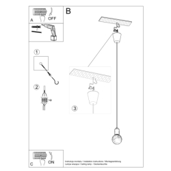 Lampa wisząca DIEGO 1 żółta SOLLUX SL.0578
