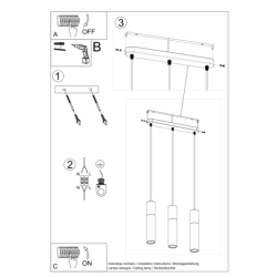 Lampa wisząca PABLO 3L biała SOLLUX SL.0630