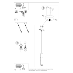 Lampa wisząca PABLO czarna SOLLUX SL.0632