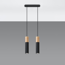 Lampa wisząca PABLO 2 czarna SOLLUX SL.0633