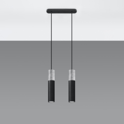 Lampa wisząca BORGIO 2 czarny SOLLUX SL.0651