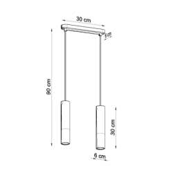 Lampa wisząca BORGIO 2 czarny SOLLUX SL.0651