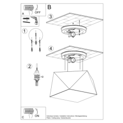 Plafon HEXA 25 biały SOLLUX SL.0686