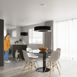 Żyrandol SATURNO SLIM 50 czarny SOLLUX SL.0750