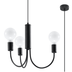 Żyrandol PICCOLO 3 czarny SOLLUX SL.0856
