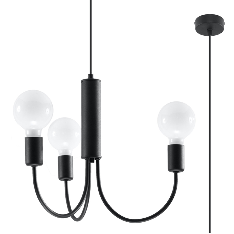 Żyrandol PICCOLO 3 czarny SOLLUX SL.0856