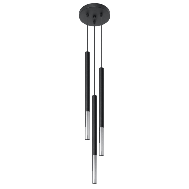 Lampa wisząca MOZAICA 3P czarny/chrom SOLLUX SL.0887