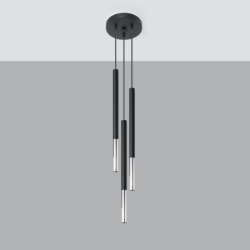 Lampa wisząca MOZAICA 3P czarny/chrom SOLLUX SL.0887