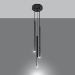 Lampa wisząca MOZAICA 3P czarny/chrom SOLLUX SL.0887