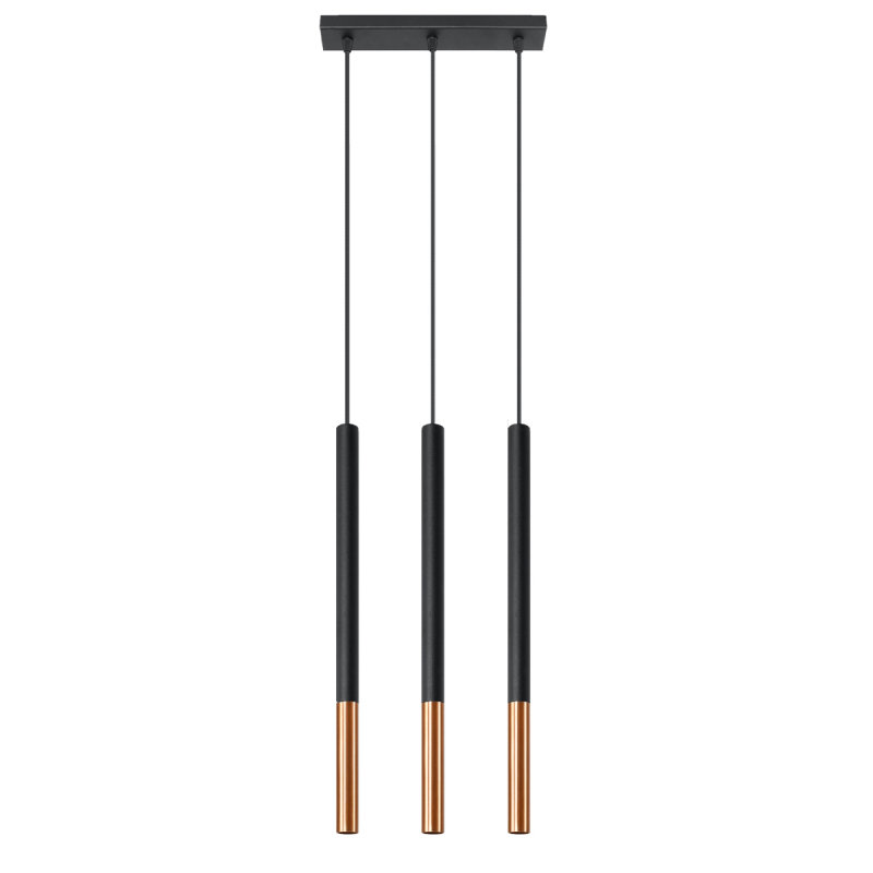 Lampa wisząca MOZAICA 3L czarny/miedź SOLLUX SL.0889